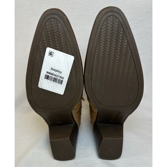 Frye and Co. Palma Stacked Heel Boots Booties Caramel Tan Western Women’s 6.5 - Picture 7 of 8